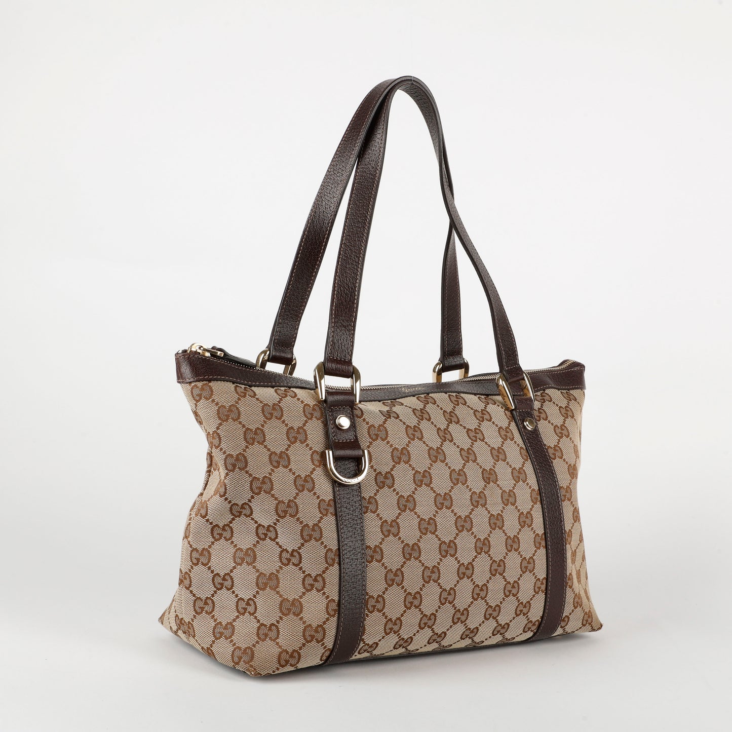 Medium Abbey Tote, Canvas/Brown