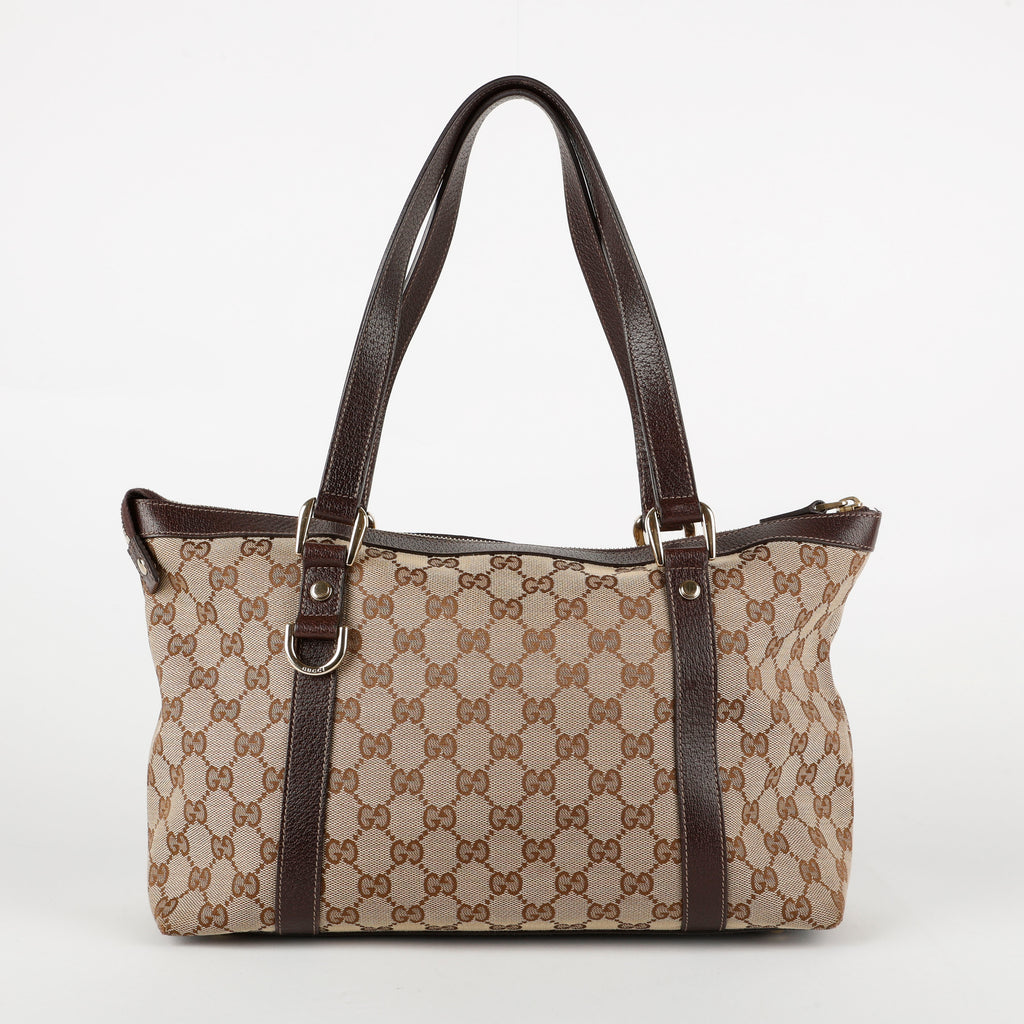Medium Abbey Tote, Canvas/Brown