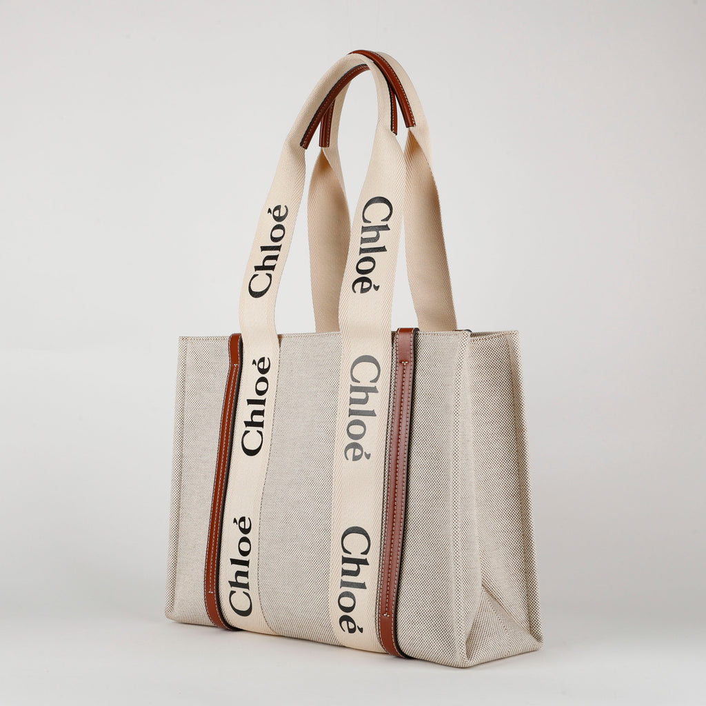 Medium Woody Tote, Beige