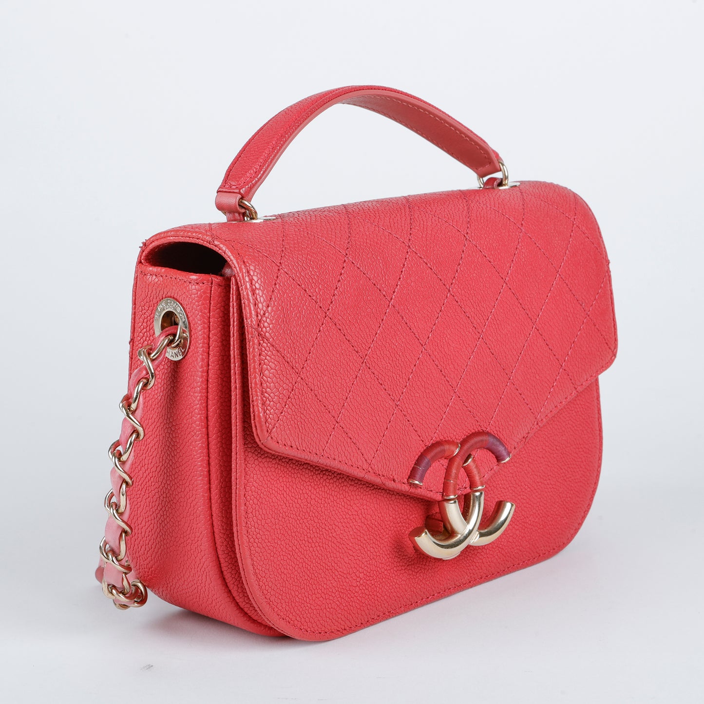 Small Cuba Top Handle Flap, Pink Caviar