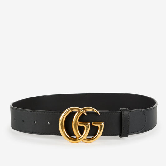 GG Wide Marmont Belt Black