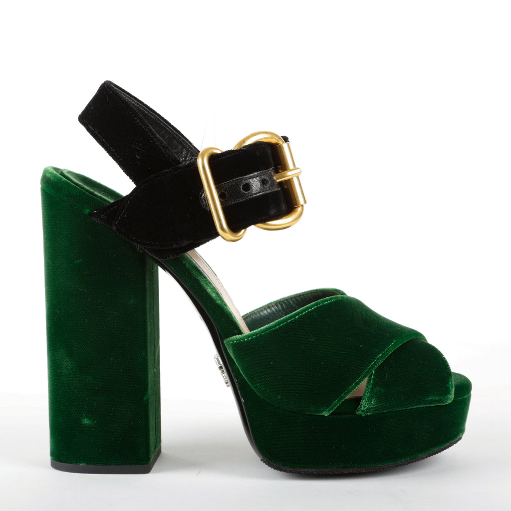 Velvet Platform Sandal