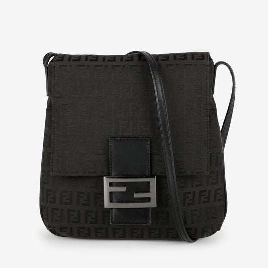 Zucca Canvas Crossbody, Black