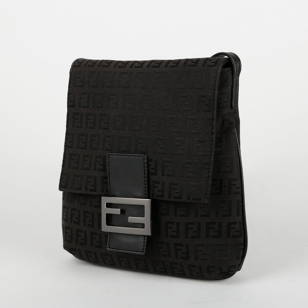 Zucca Canvas Crossbody, Black