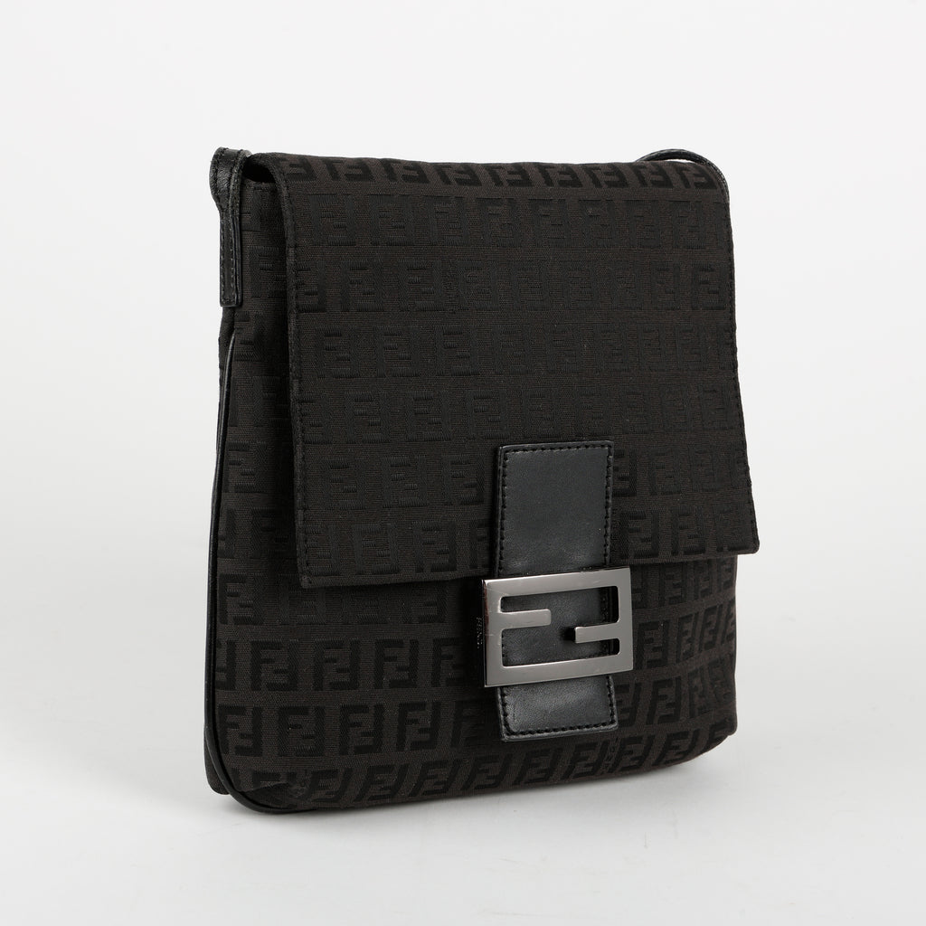 Zucca Canvas Crossbody, Black