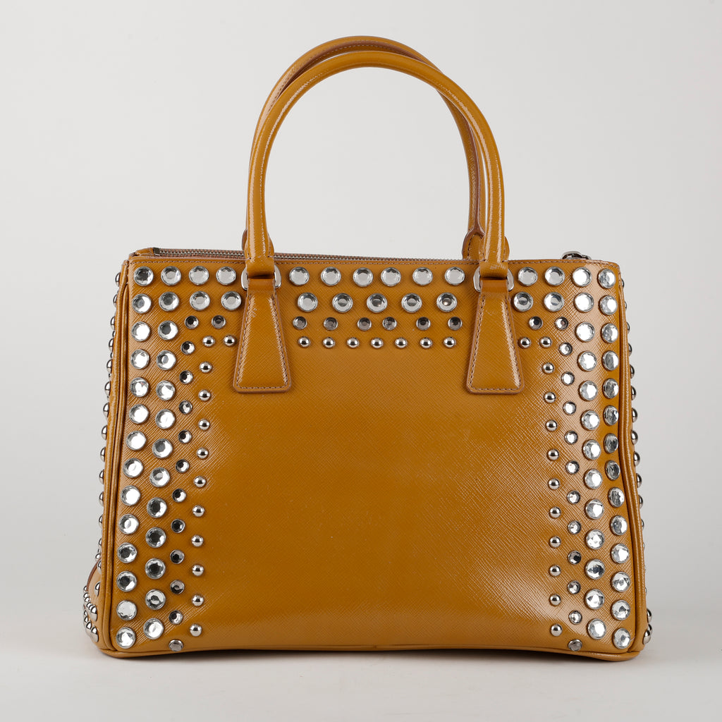 Medium Galleria, Patent Saffiano W/ Studs