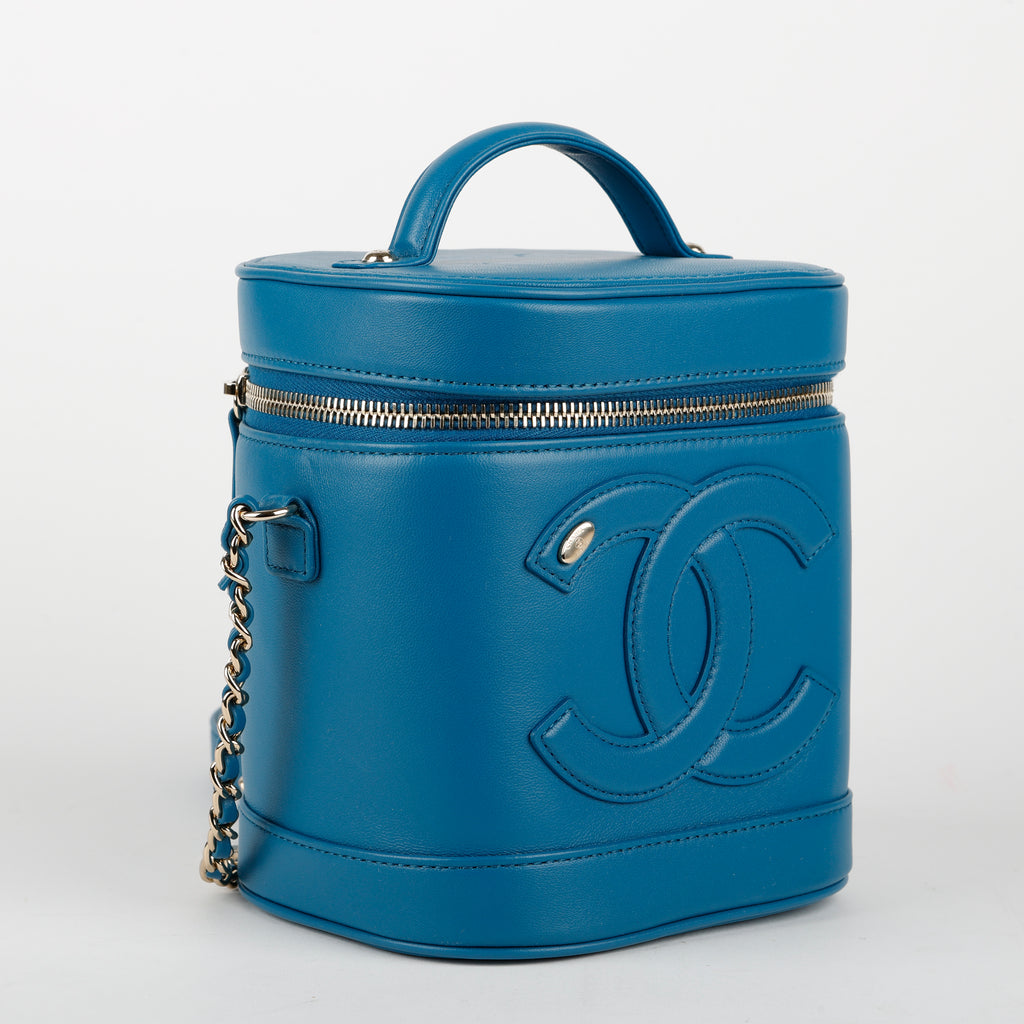 Timeless Vanity On Chain, Blue Lambskin Gold Hardware