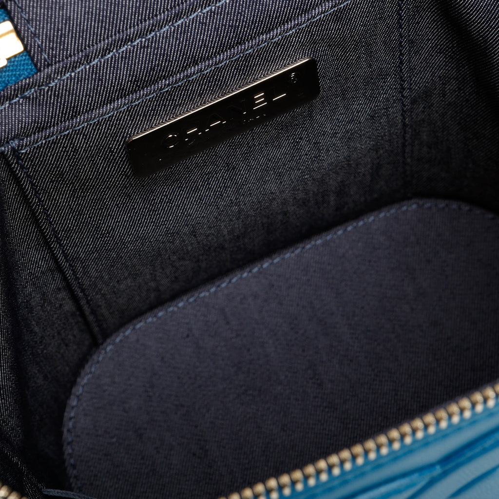 Timeless Vanity On Chain, Blue Lambskin Gold Hardware