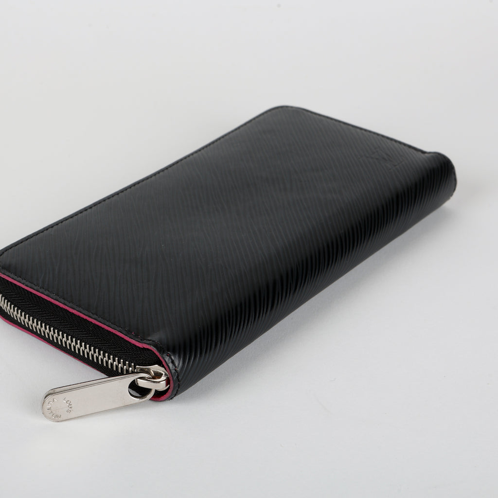 Zippy Wallet, Black Epi/Pink 11812