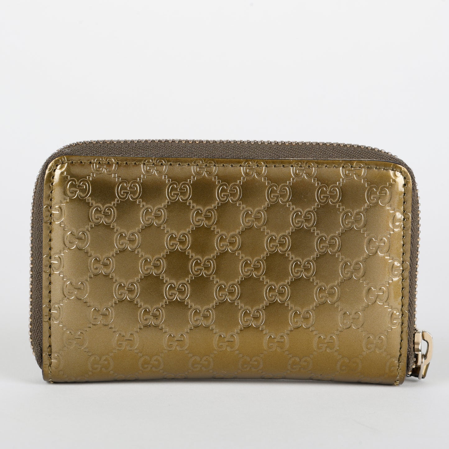 Bronze Guccisima Zip Card Holder