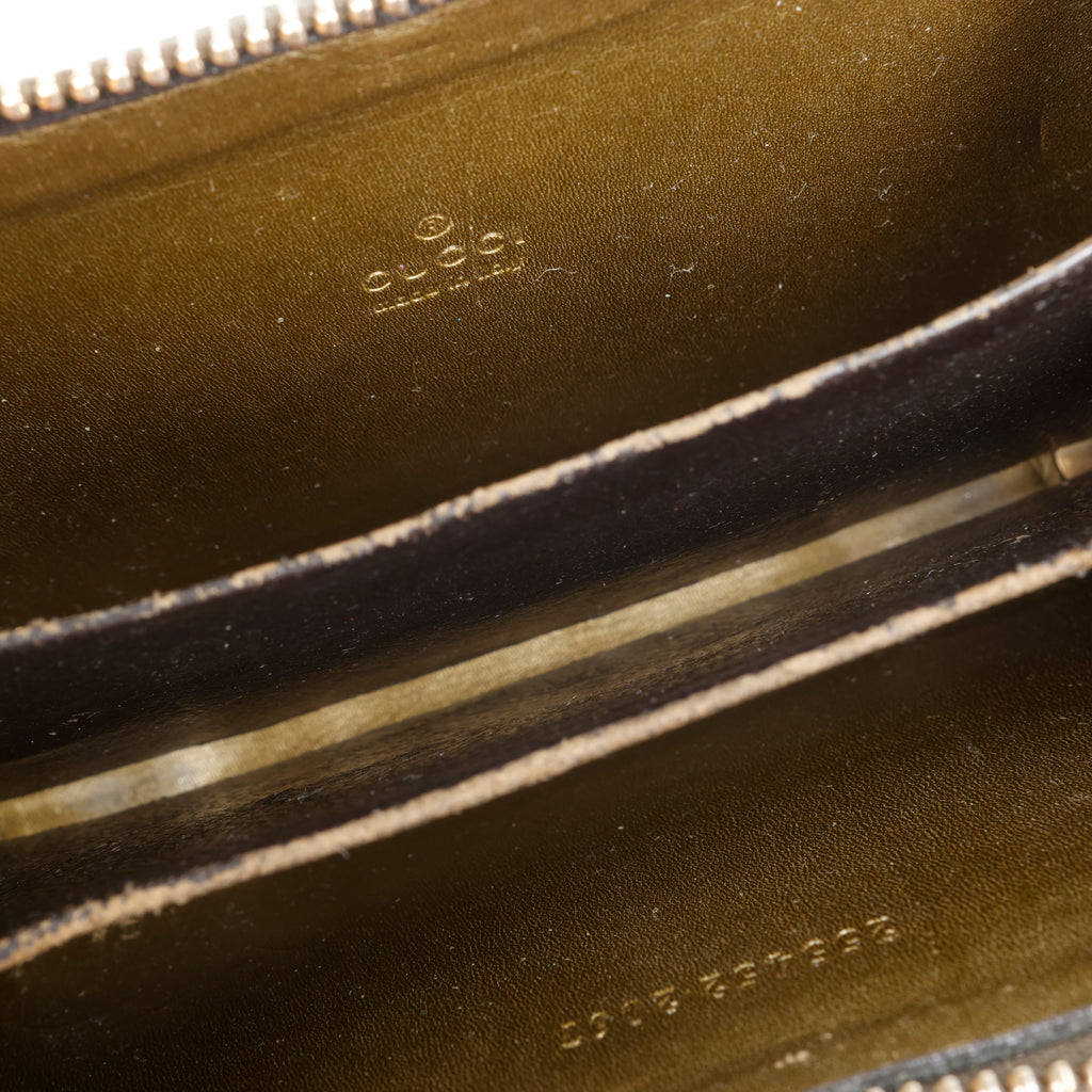 Bronze Guccisima Zip Card Holder