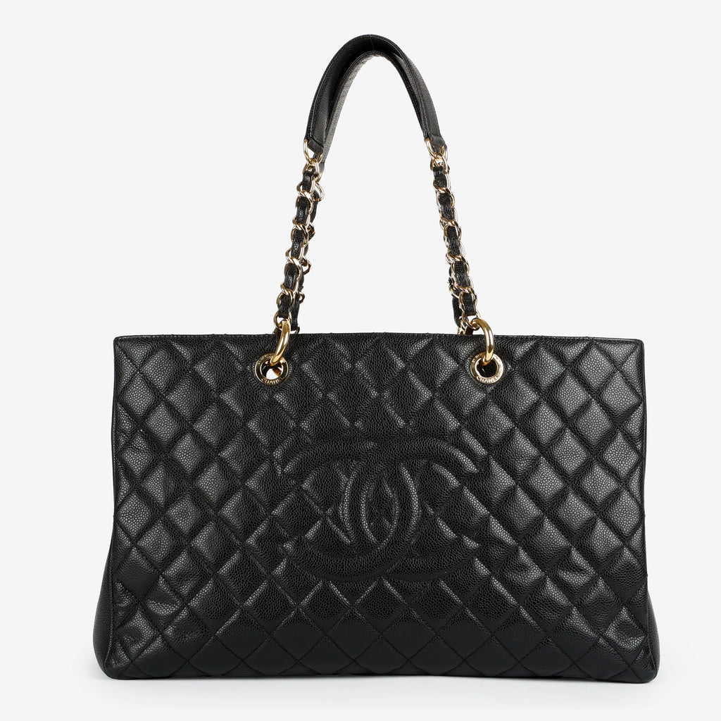 Grand Shopping Tote XL Black Caviar Gold Hardware