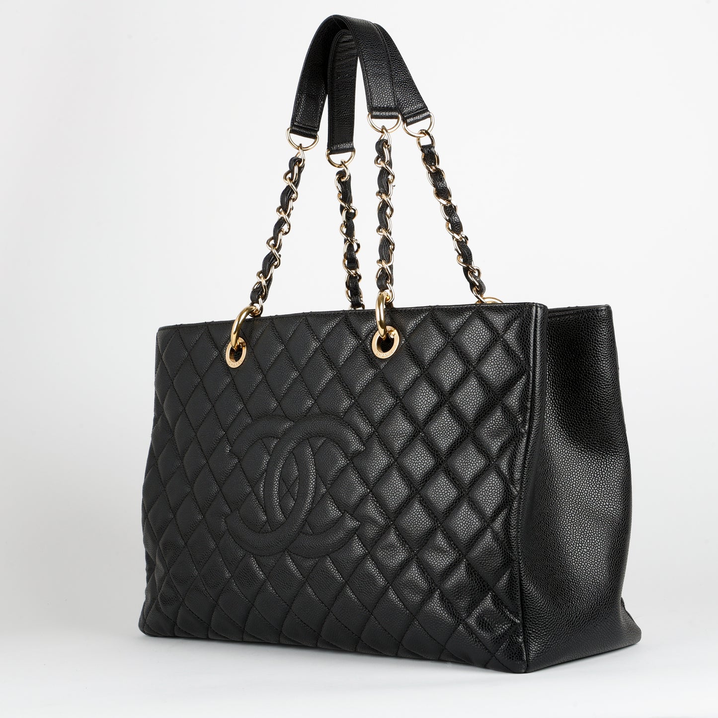 Grand Shopping Tote XL Black Caviar Gold Hardware