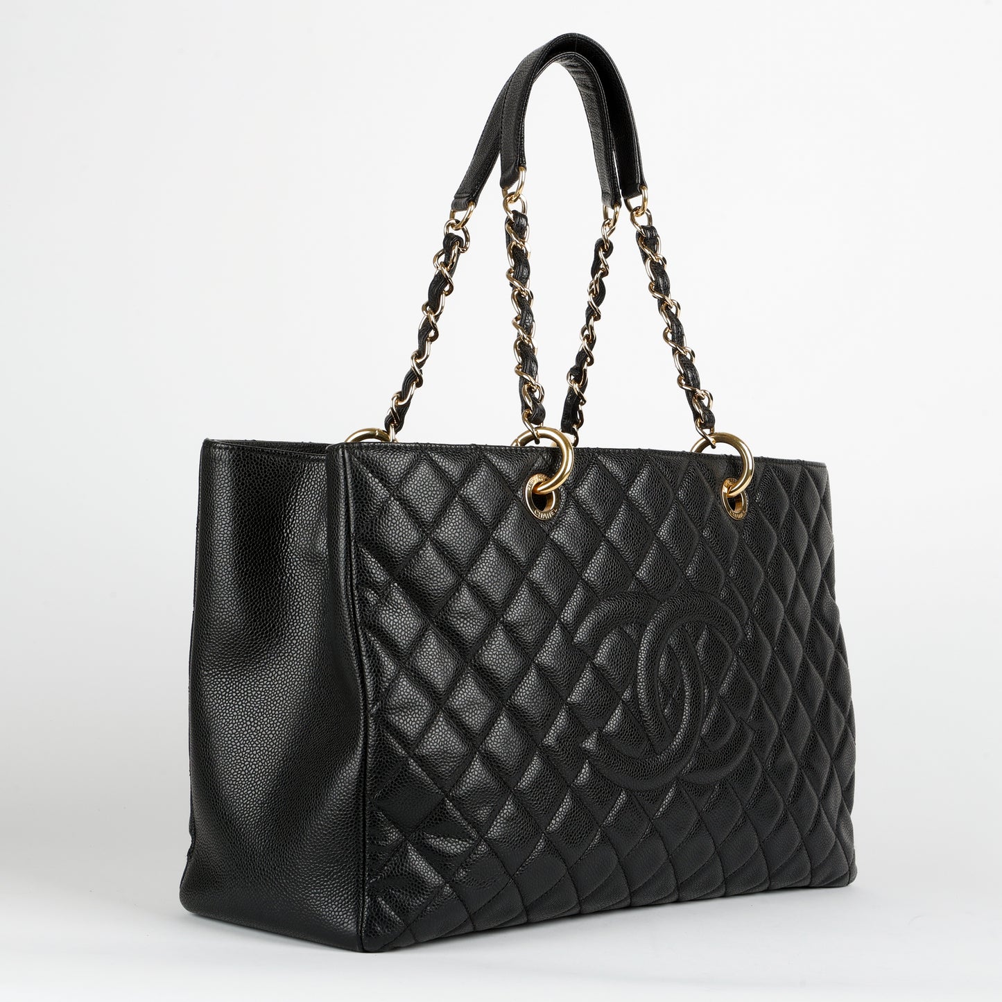 Grand Shopping Tote XL Black Caviar Gold Hardware