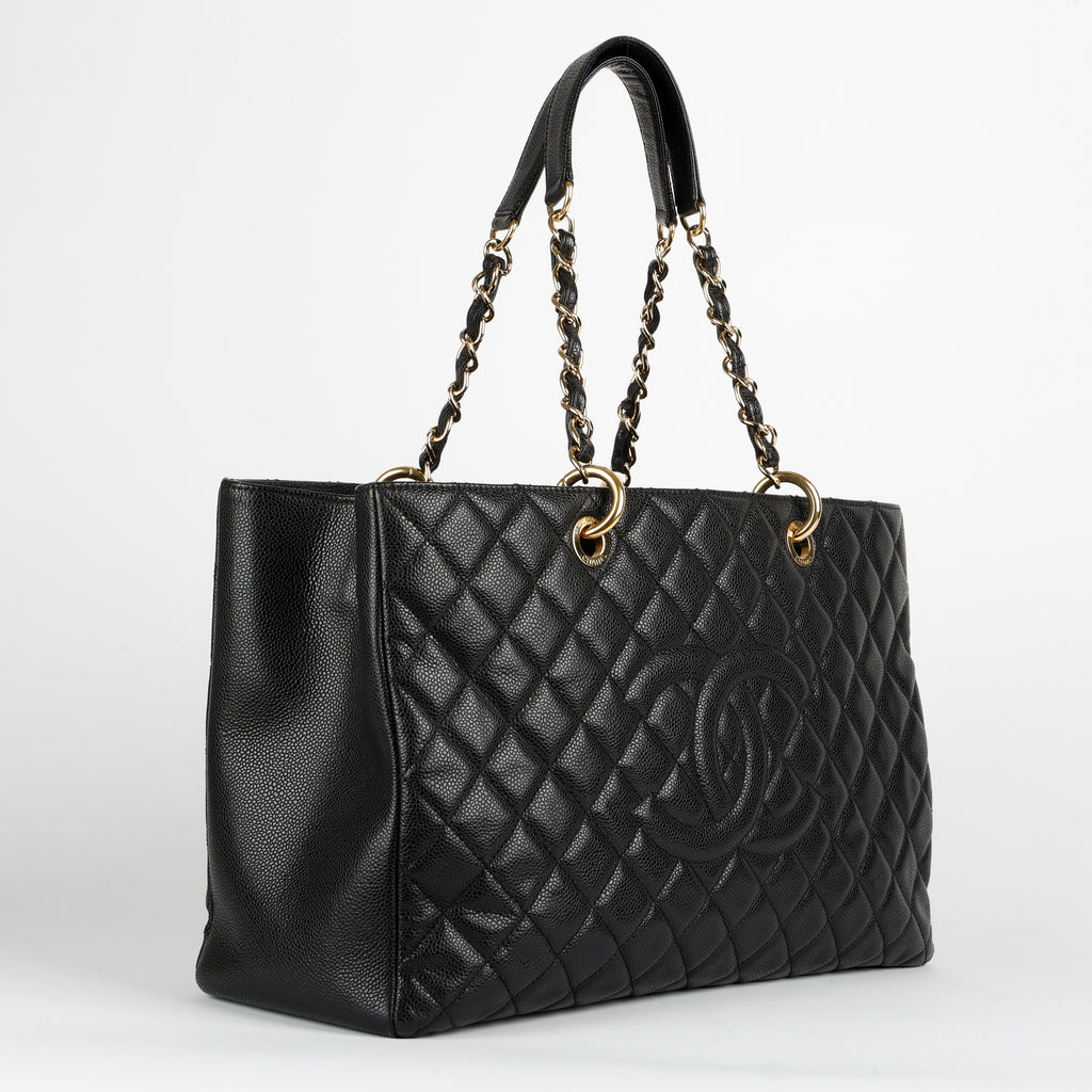 Grand Shopping Tote XL Black Caviar Gold Hardware
