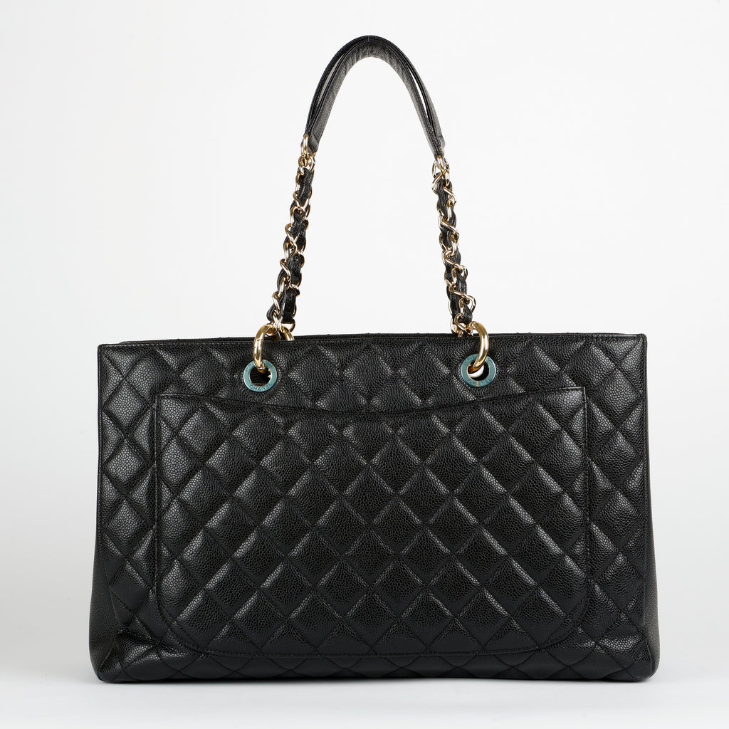 Grand Shopping Tote XL Black Caviar Gold Hardware