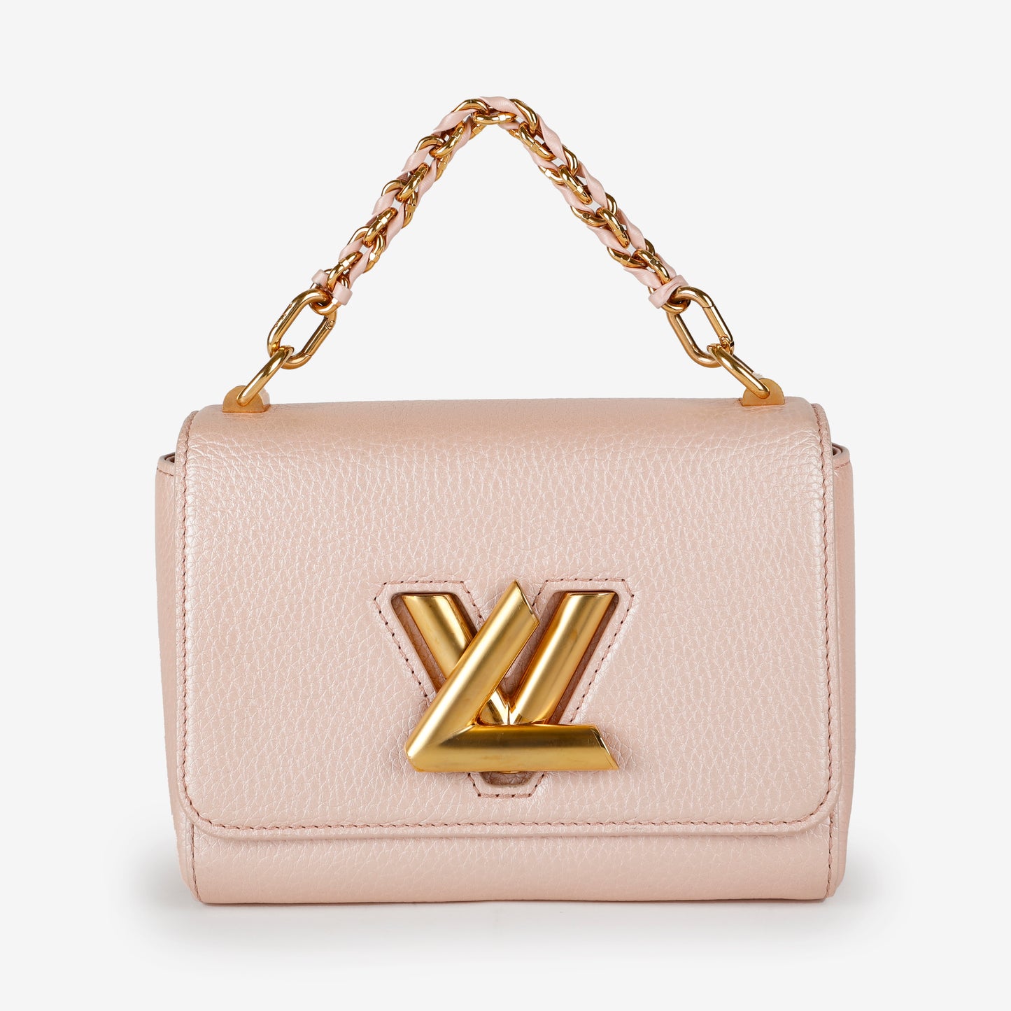 Twist PM, Iridescent Pink Calfskin Gold Hardware