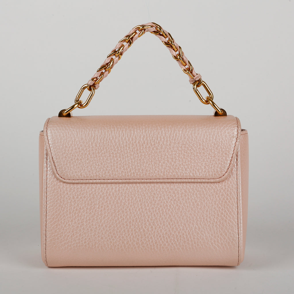 Twist PM, Iridescent Pink Calfskin Gold Hardware