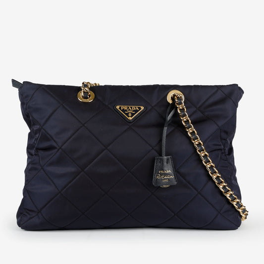 Large Re-Edition 1995 Chain Tote, Navy Nylon