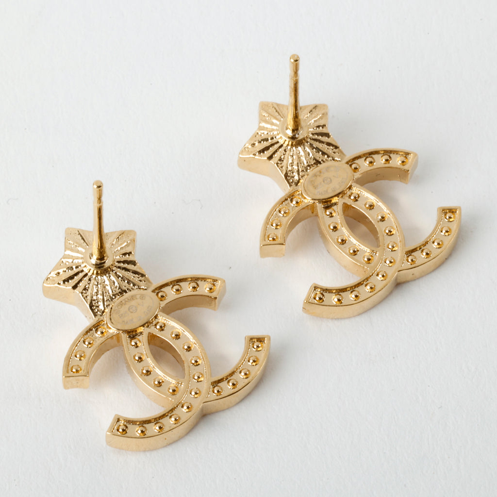 Gold Star CC Earrings