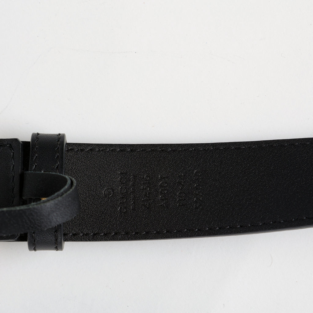 Thin GG Belt, Black Gold Hardware Size 110