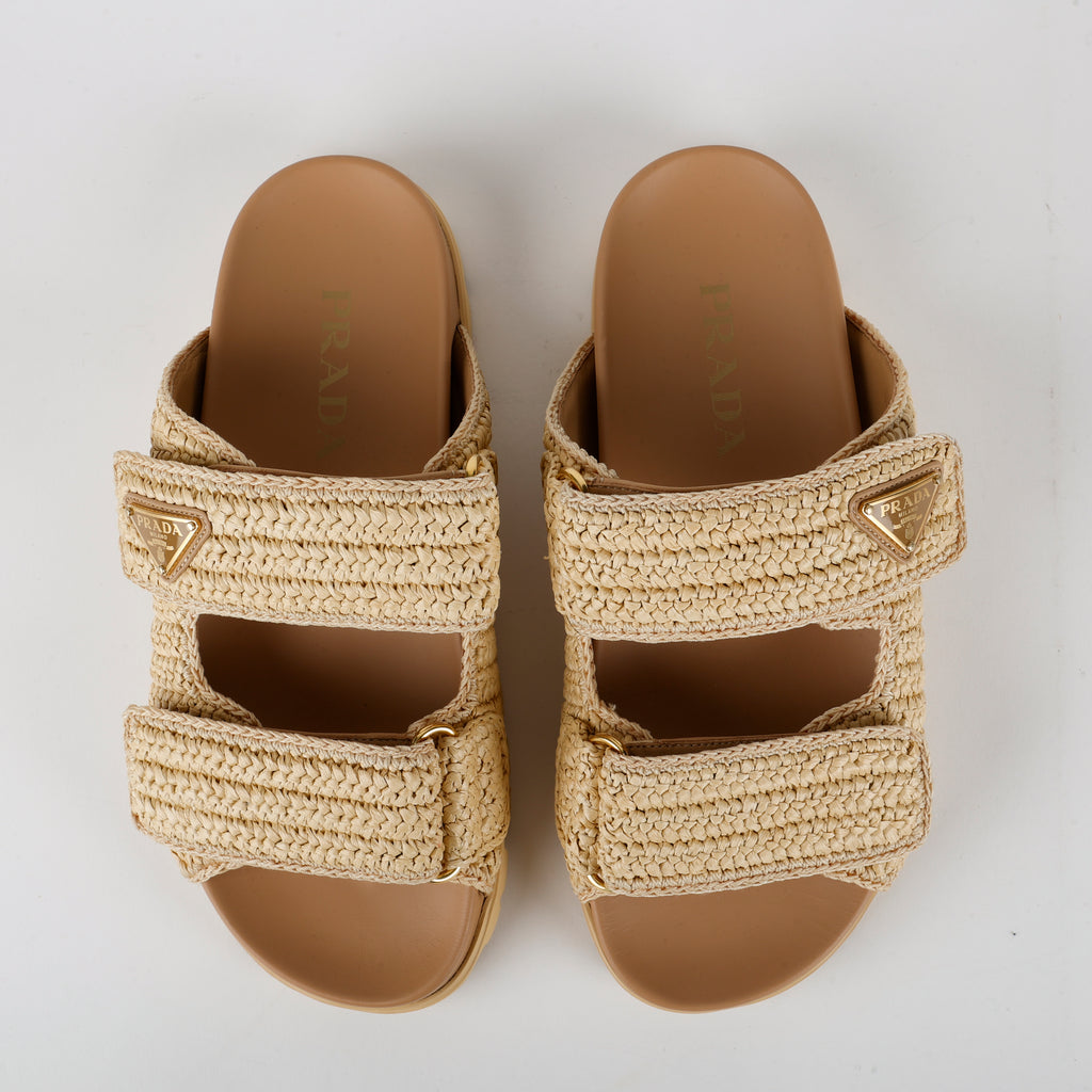 Fussbett Raffia Buckle Slides