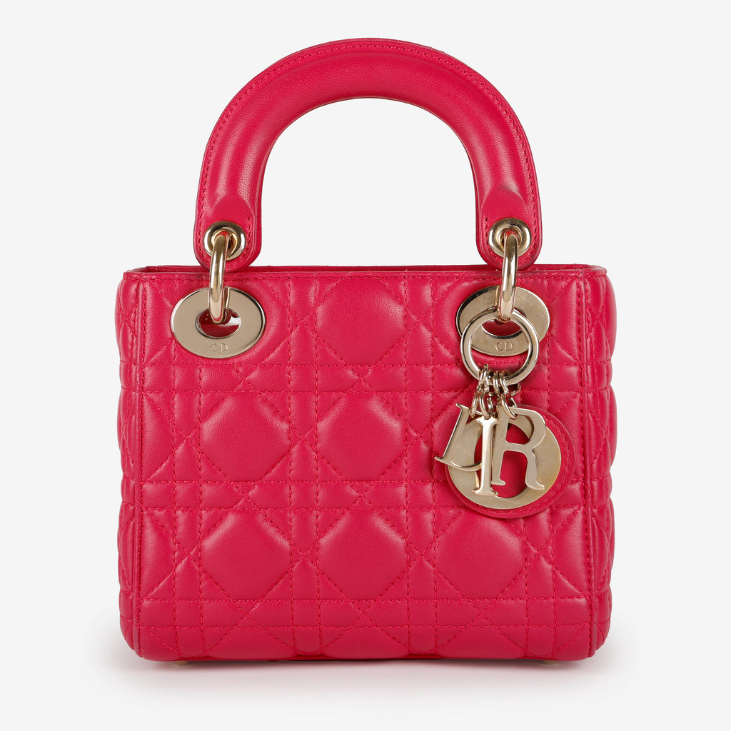 Mini Lady Dior, Fuschia Lambskin