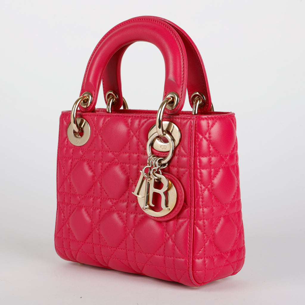 Mini Lady Dior, Fuschia Lambskin