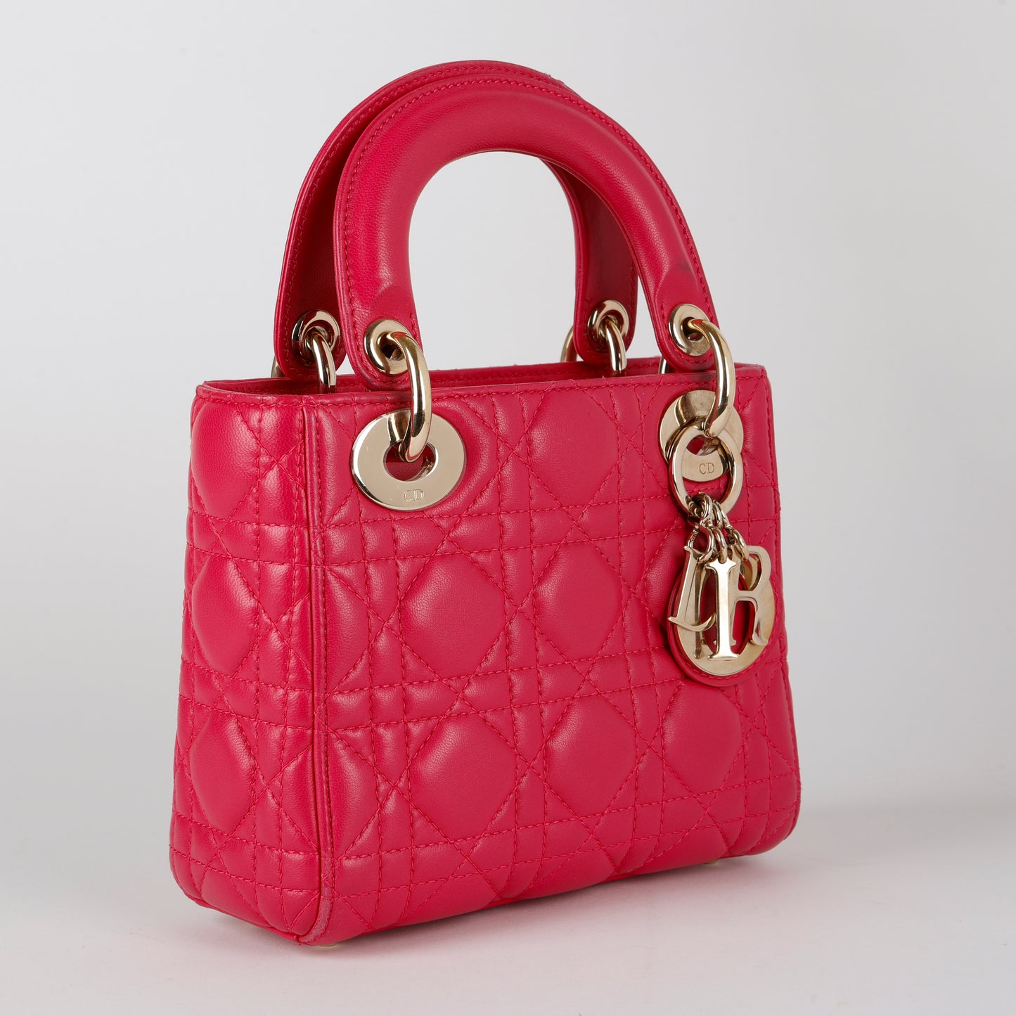 Mini Lady Dior, Fuschia Lambskin