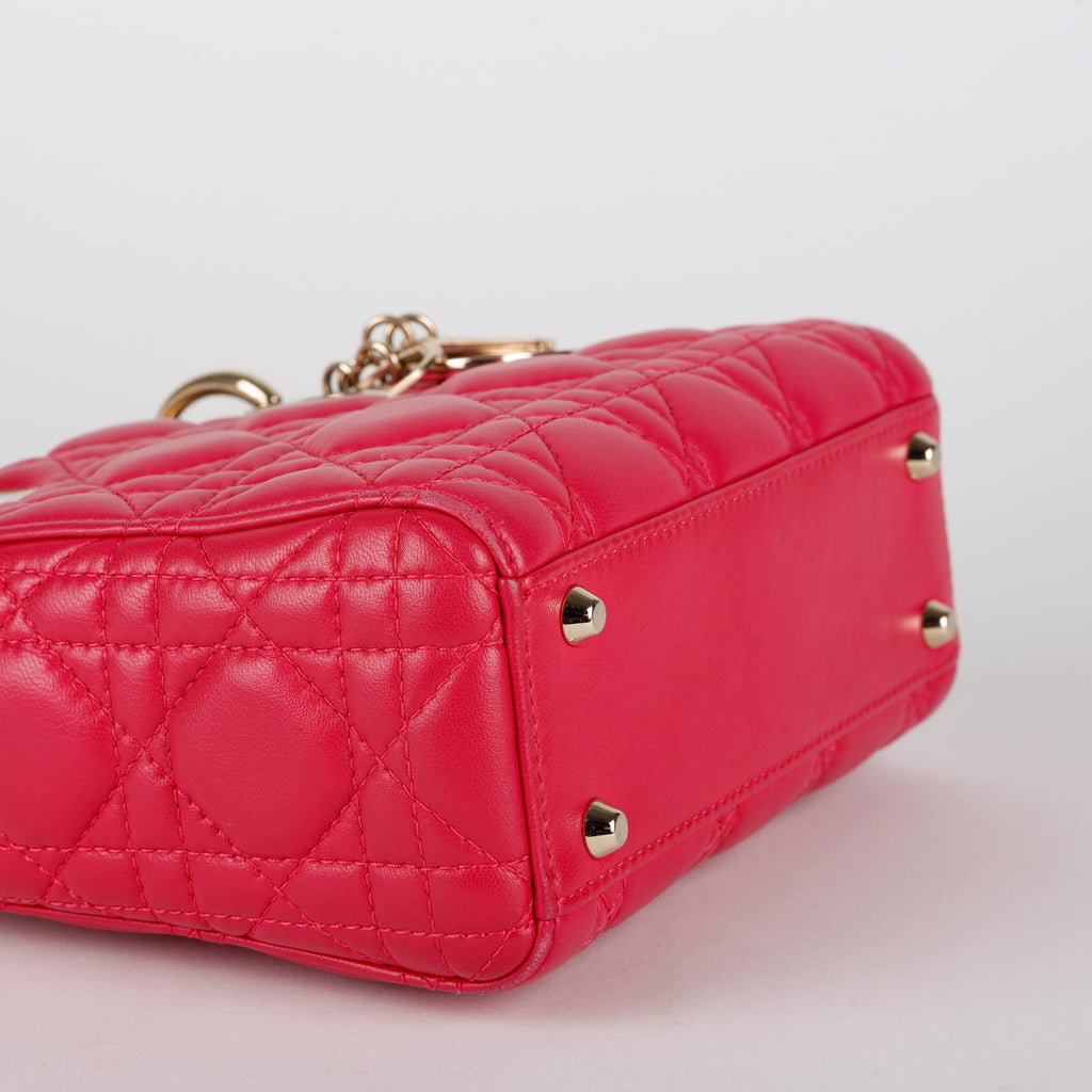 Mini Lady Dior, Fuschia Lambskin