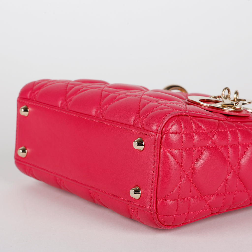 Mini Lady Dior, Fuschia Lambskin