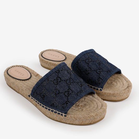 Pilar Denim Espadrille Sandals (38)