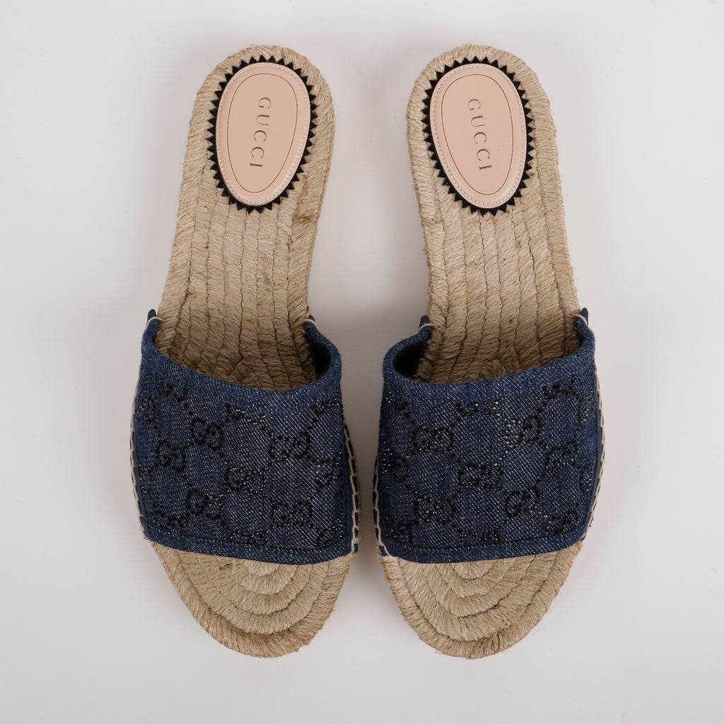 Pilar Denim Espadrille Sandals (38)