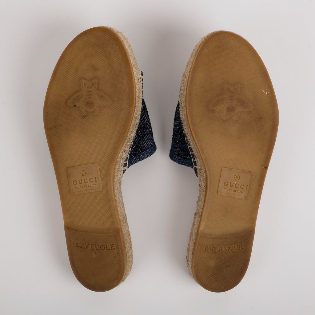 Pilar Denim Espadrille Sandals (38)