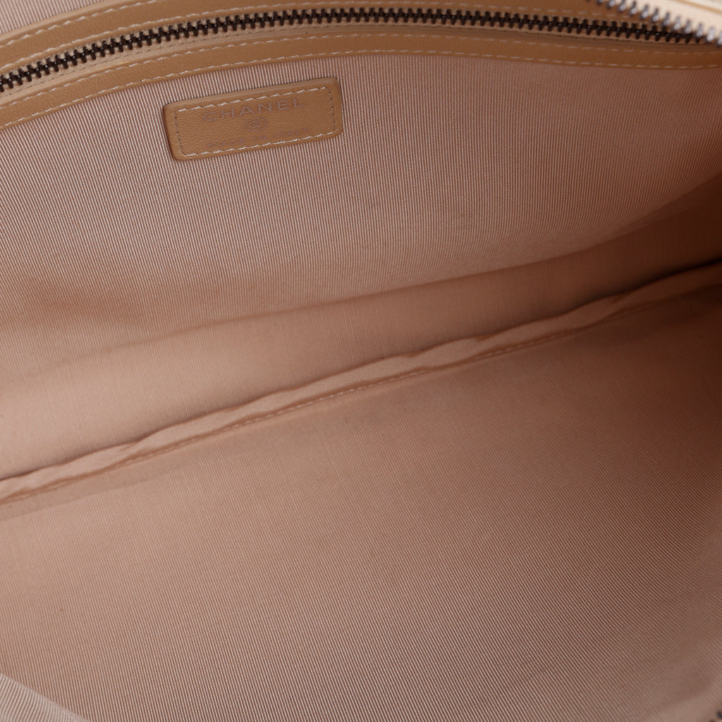 Large O Case Lambskin, Iridescent Beige