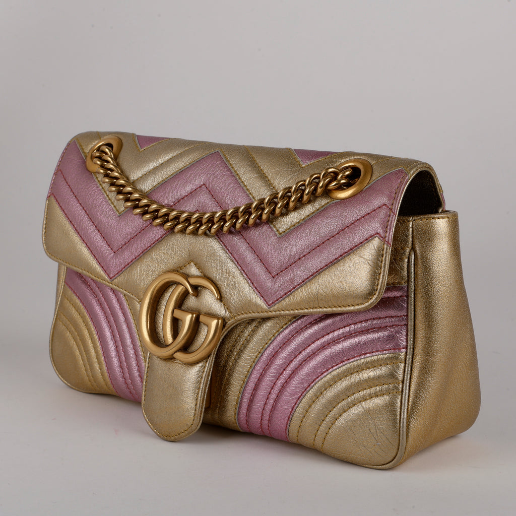 Small Marmont Bag, Purple Gold