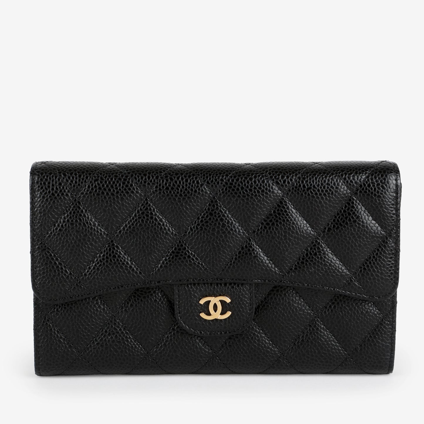 Trifold Wallet Caviar, Black 12364
