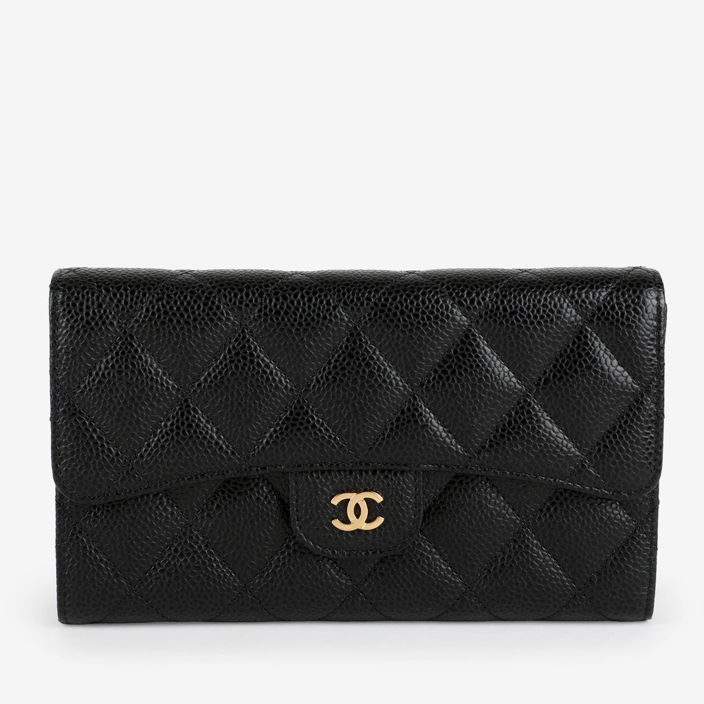 Trifold Wallet Caviar, Black 12364
