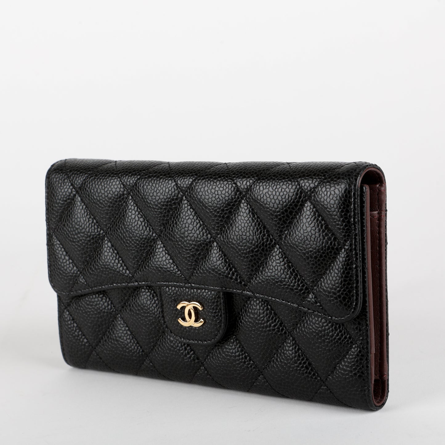 Trifold Wallet Caviar, Black 12364