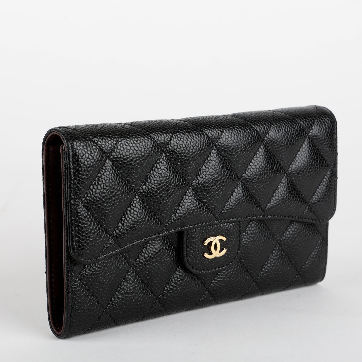 Trifold Wallet Caviar, Black 12364