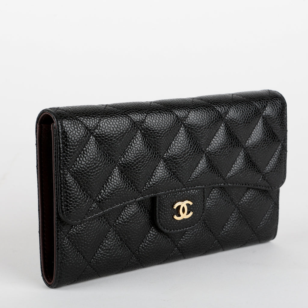 Trifold Wallet Caviar, Black 12364