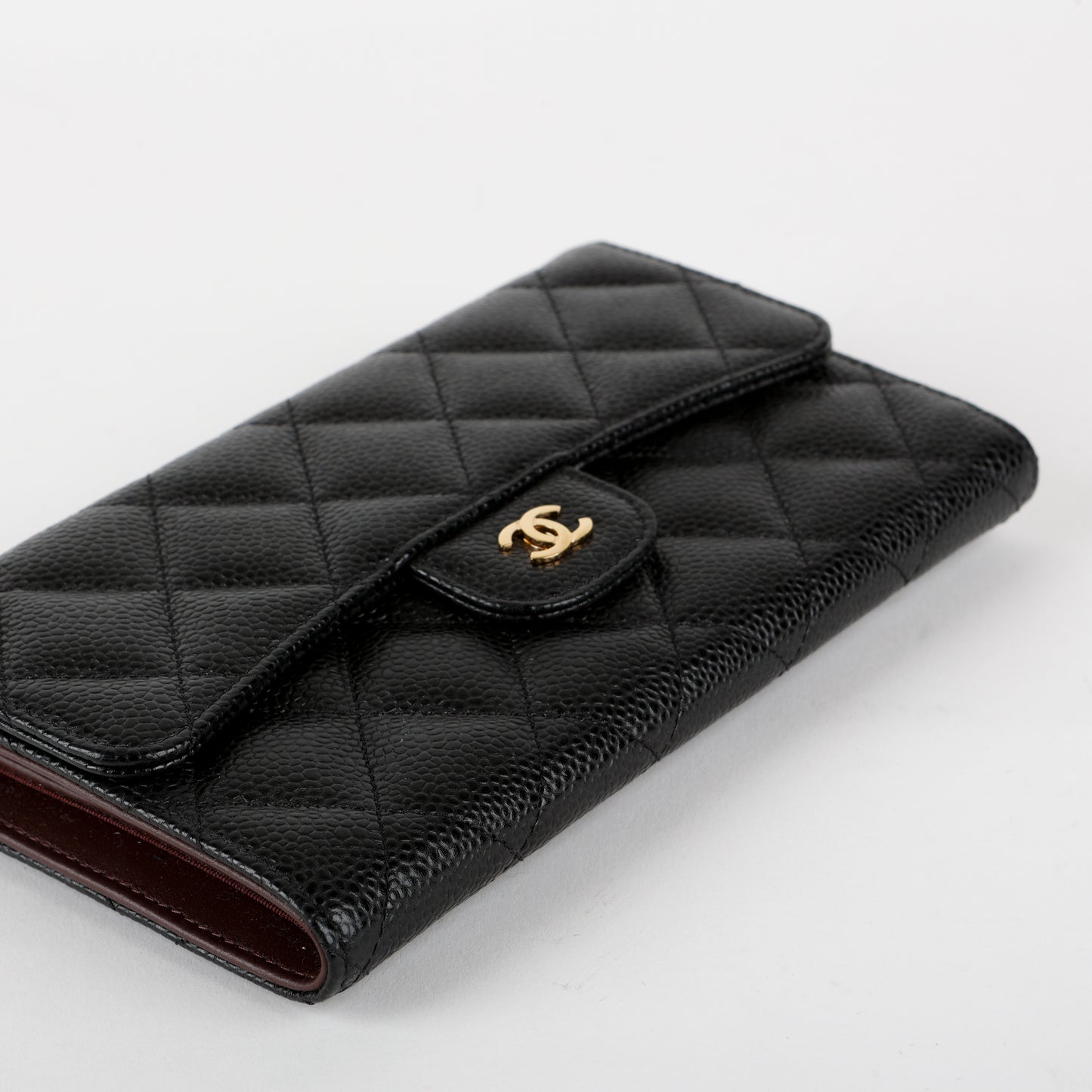 Trifold Wallet Caviar, Black 12364