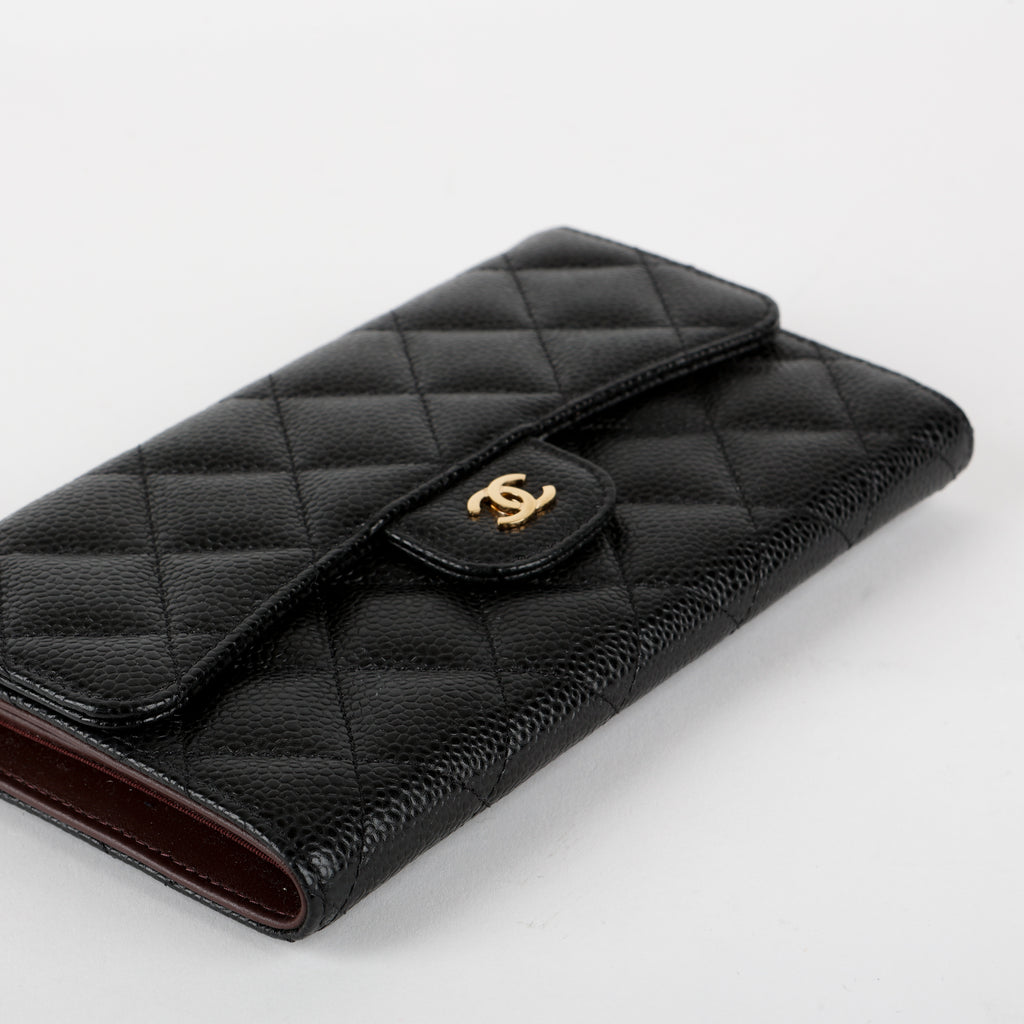 Trifold Wallet Caviar, Black 12364