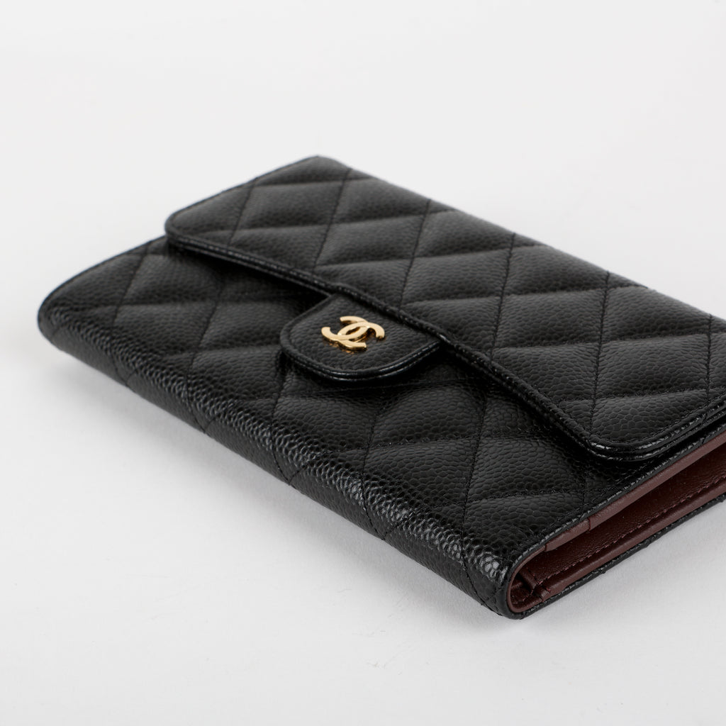 Trifold Wallet Caviar, Black 12364