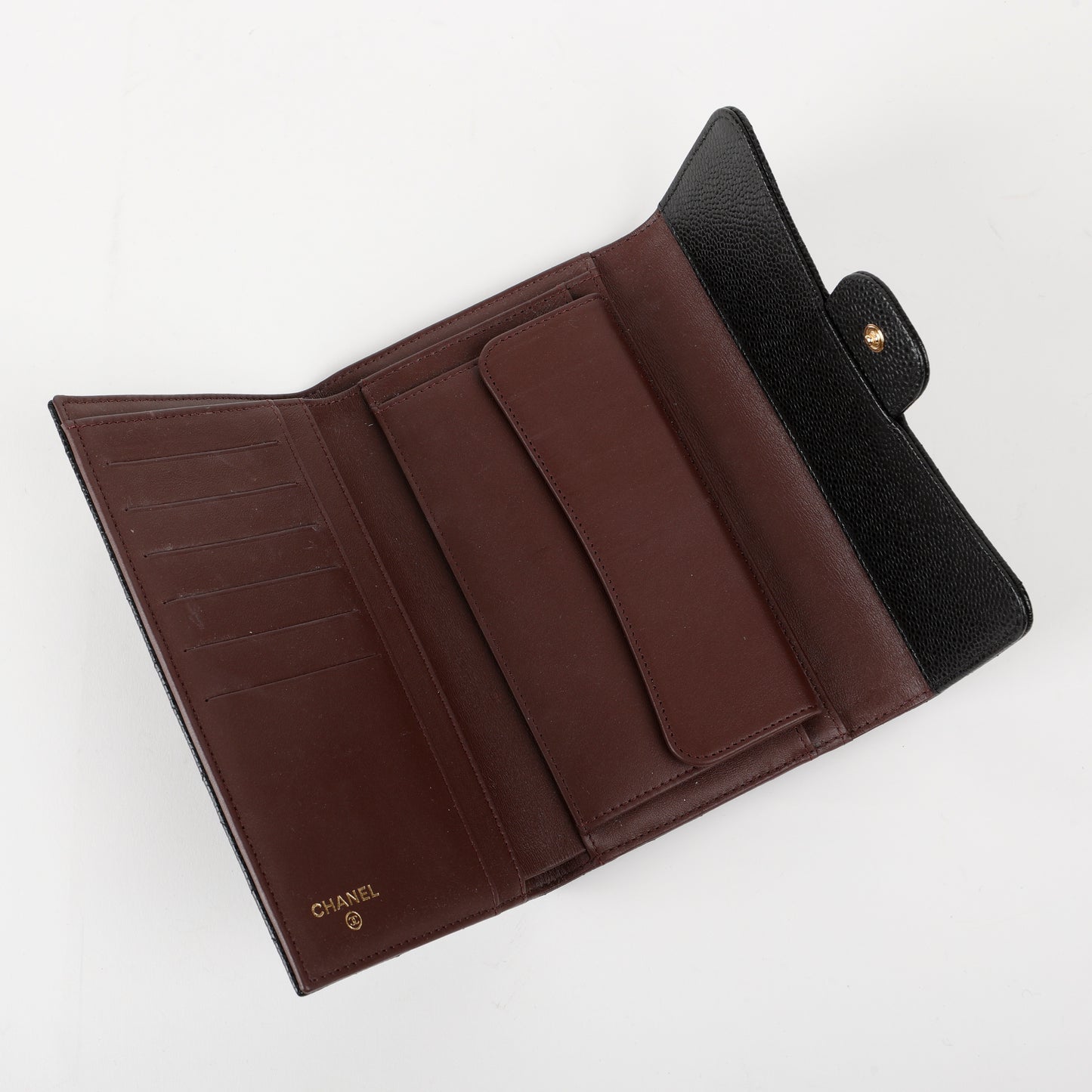 Trifold Wallet Caviar, Black 12364