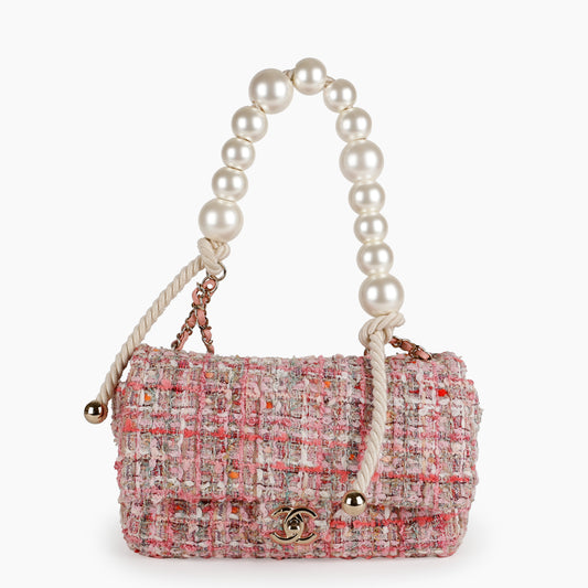Pearl Tweed Flap, Pink