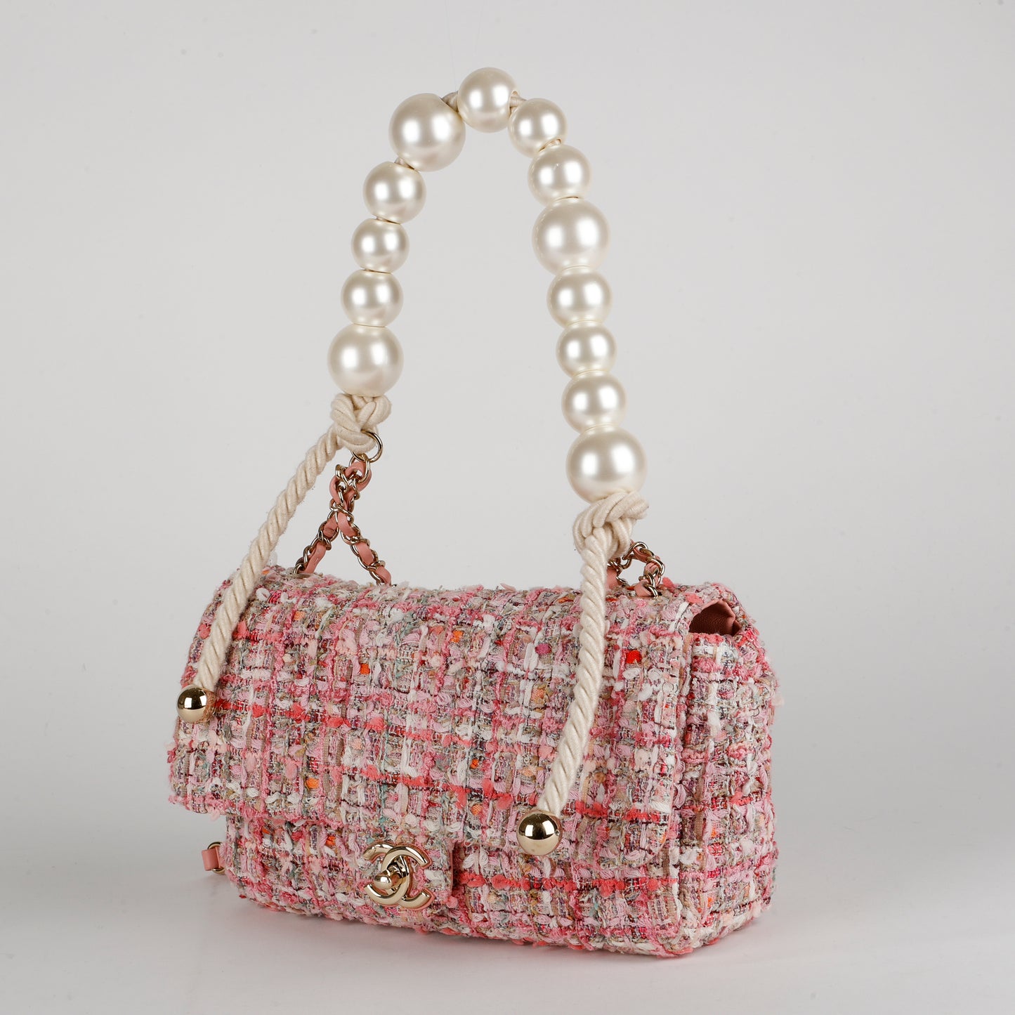 Pearl Tweed Flap, Pink