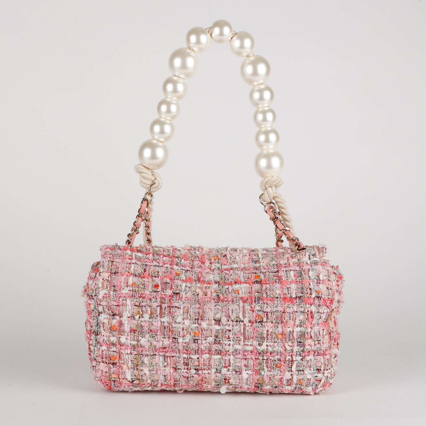 Pearl Tweed Flap, Pink