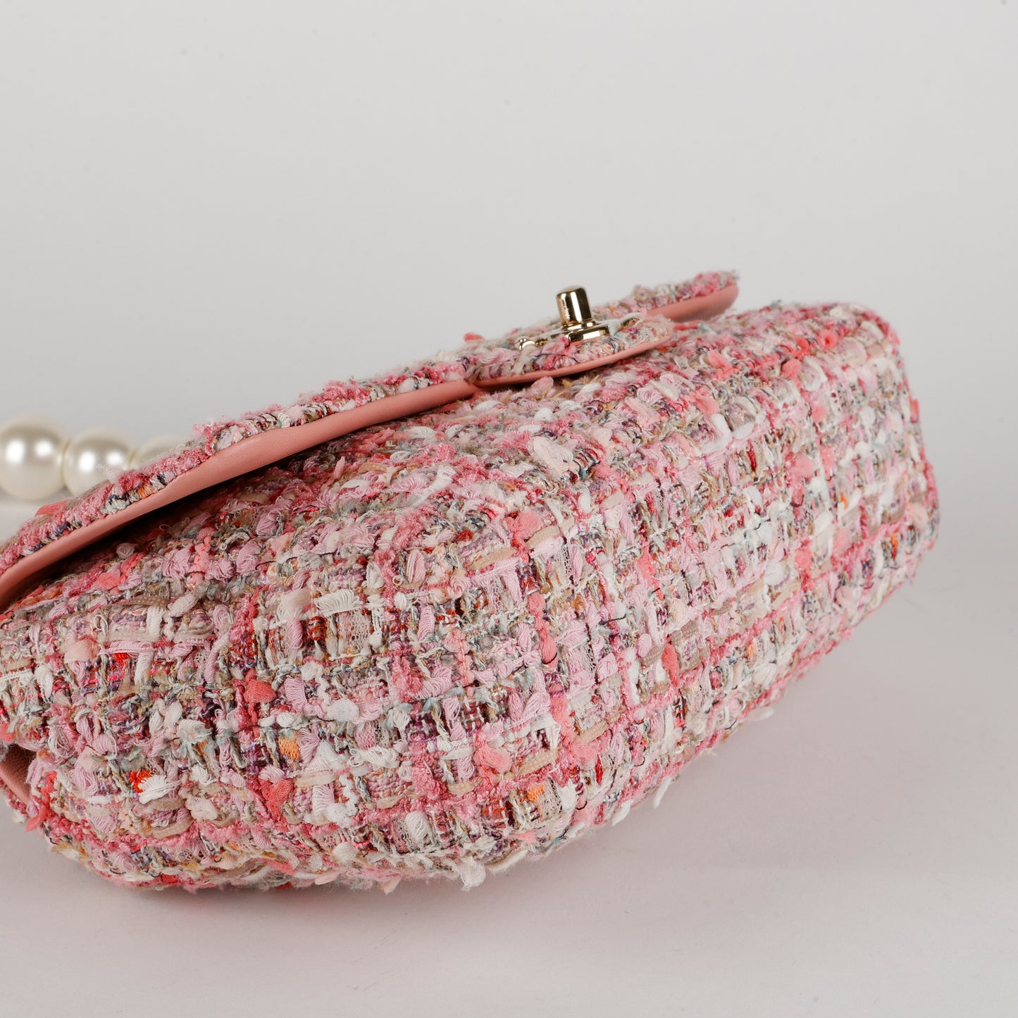 Pearl Tweed Flap, Pink