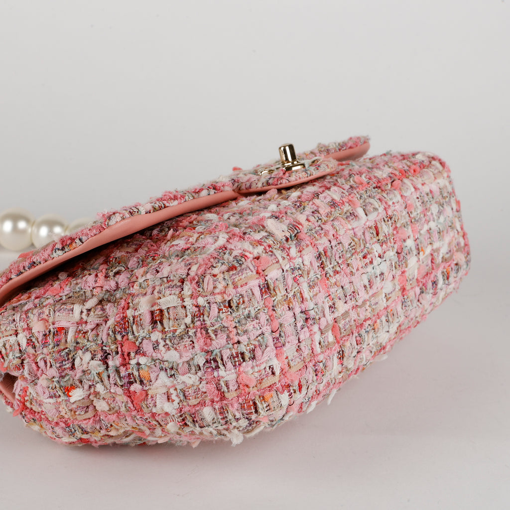 Pearl Tweed Flap, Pink